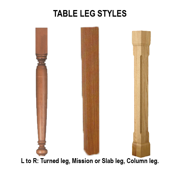 dining table leg styles